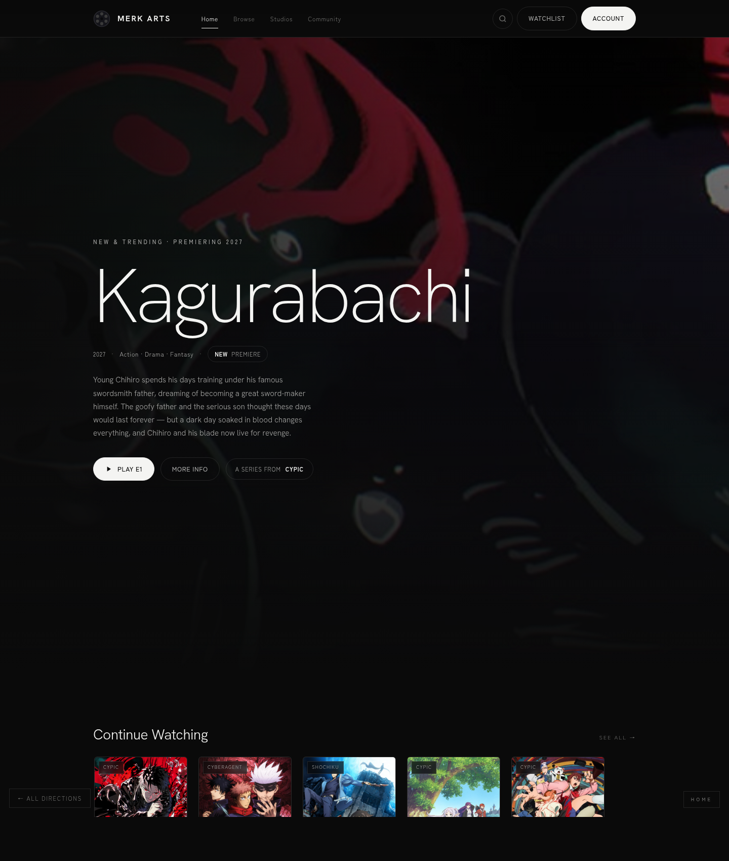 Minimal / Modern direction — home screen
